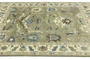 Khaki Floral 8X10 Oushak Chobi Oriental Rug