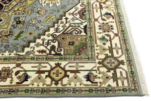 Light Gray Geometric 8X10 Heriz Serapi Oriental Rug