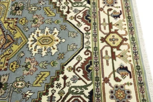Light Gray Geometric 8X10 Heriz Serapi Oriental Rug