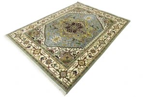 Light Gray Geometric 8X10 Heriz Serapi Oriental Rug