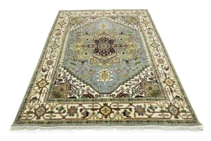 Light Gray Geometric 8X10 Heriz Serapi Oriental Rug