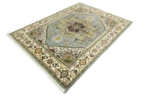 Light Gray Geometric 8X10 Heriz Serapi Oriental Rug