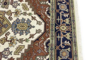 Cream Geometric 8X10 Heriz Serapi Oriental Rug