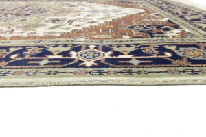 Cream Geometric 8X10 Heriz Serapi Oriental Rug