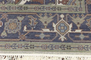 Cream Geometric 8X10 Heriz Serapi Oriental Rug