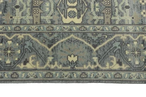 Muted Gray Floral 8X10 Transitional Oushak Oriental Rug