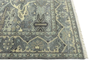Muted Gray Floral 8X10 Transitional Oushak Oriental Rug