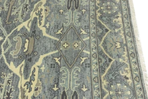 Muted Gray Floral 8X10 Transitional Oushak Oriental Rug