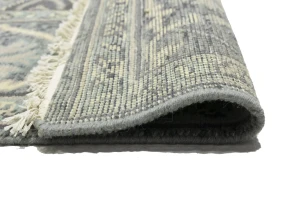 Muted Gray Floral 8X10 Transitional Oushak Oriental Rug