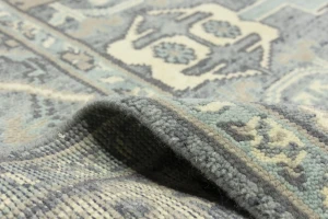 Muted Gray Floral 8X10 Transitional Oushak Oriental Rug