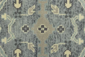 Muted Gray Floral 8X10 Transitional Oushak Oriental Rug
