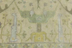 Beige Floral 8X10 Oushak Oriental Rug