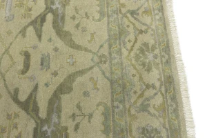 Beige Floral 8X10 Oushak Oriental Rug
