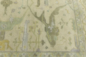 Beige Floral 8X10 Oushak Oriental Rug