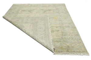 Beige Floral 8X10 Oushak Oriental Rug
