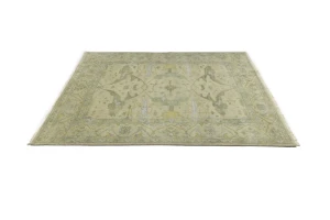 Beige Floral 8X10 Oushak Oriental Rug