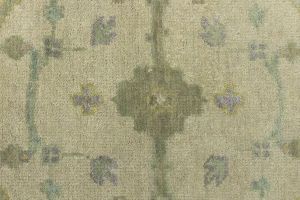 Beige Floral 8X10 Oushak Oriental Rug