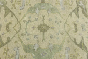 Beige Floral 8X10 Oushak Oriental Rug