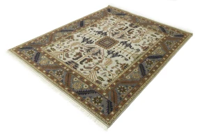 Cream Floral 8X10 Indo-Mahal Oriental Rug