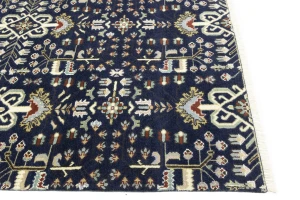 Dark Navy Floral Tribal 8X10 Oriental Rug