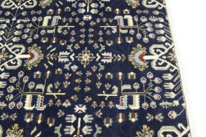 Dark Navy Floral Tribal 8X10 Oriental Rug