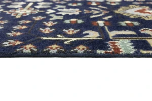 Dark Navy Floral Tribal 8X10 Oriental Rug