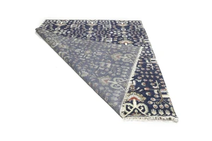 Dark Navy Floral Tribal 8X10 Oriental Rug