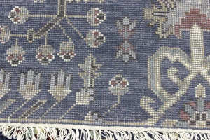 Dark Navy Floral Tribal 8X10 Oriental Rug