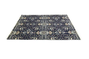 Dark Navy Floral Tribal 8X10 Oriental Rug