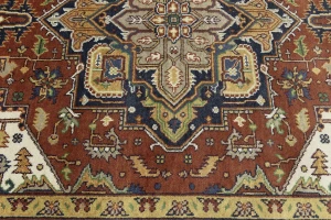 Rust Floral 8X10 Heriz Serapi Oriental Rug