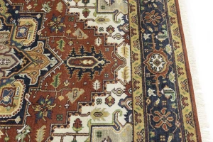 Rust Floral 8X10 Heriz Serapi Oriental Rug