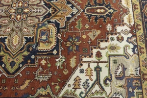Rust Floral 8X10 Heriz Serapi Oriental Rug