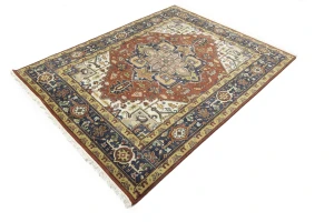 Rust Floral 8X10 Heriz Serapi Oriental Rug
