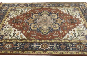 Rust Floral 8X10 Heriz Serapi Oriental Rug