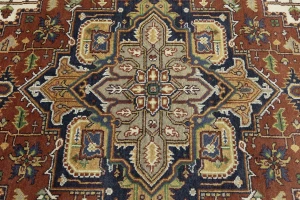 Rust Floral 8X10 Heriz Serapi Oriental Rug
