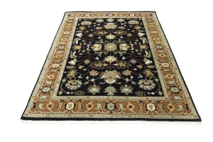 Dark Purple-navy Floral 8X10 Indo-Mahal Oriental Rug