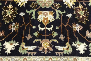 Dark Purple-navy Floral 8X10 Indo-Mahal Oriental Rug