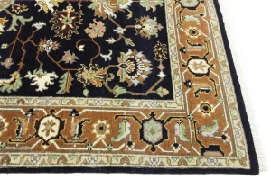 Dark Purple-navy Floral 8X10 Indo-Mahal Oriental Rug