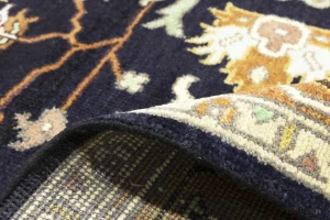 Dark Purple-navy Floral 8X10 Indo-Mahal Oriental Rug