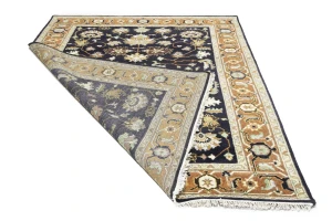 Dark Purple-navy Floral 8X10 Indo-Mahal Oriental Rug