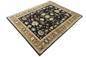 Dark Purple-navy Floral 8X10 Indo-Mahal Oriental Rug