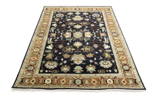 Dark Purple-navy Floral 8X10 Indo-Mahal Oriental Rug