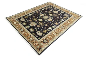 Dark Purple-navy Floral 8X10 Indo-Mahal Oriental Rug
