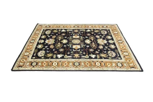 Dark Purple-navy Floral 8X10 Indo-Mahal Oriental Rug