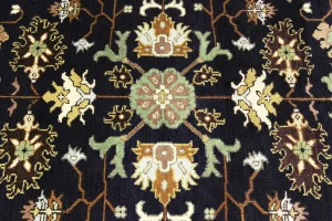Dark Purple-navy Floral 8X10 Indo-Mahal Oriental Rug