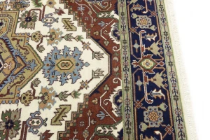 Cream Floral 8X10 Heriz Serapi Oriental Rug