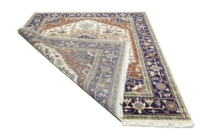 Cream Floral 8X10 Heriz Serapi Oriental Rug