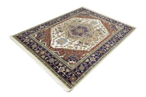 Cream Floral 8X10 Heriz Serapi Oriental Rug
