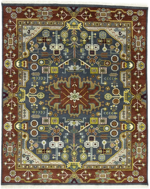 Gray Geometric Tribal 8X10 Heriz Serapi Oriental Rug