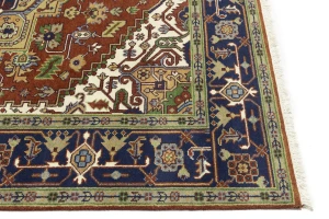 Rusty Red Geometric 8X10 Heriz Serapi Oriental Rug